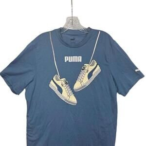 PUMA Men's Large Blue Crew Neck T-Shirt
